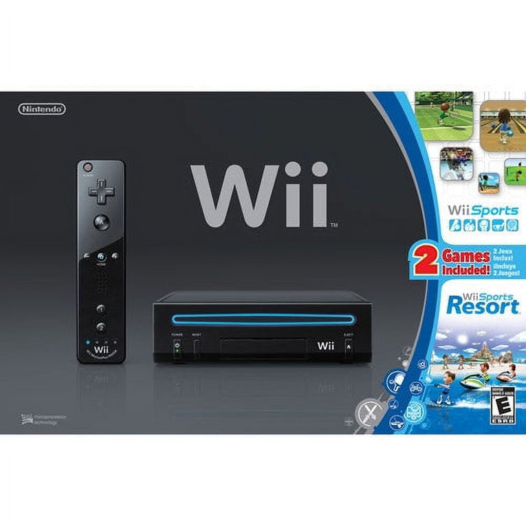 Black Wii Console with Two Games - Wii