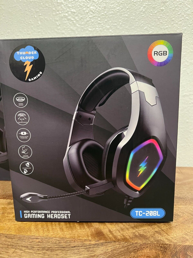 Thunder Cloud Gaming Headset TC-20BL - Black NIB