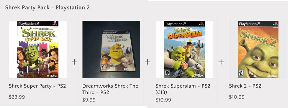 Ultimate Shrek PS2 Game Bundle - 4 Games Pack