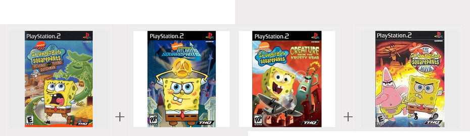 Four SpongeBob PS2 Game Bundle